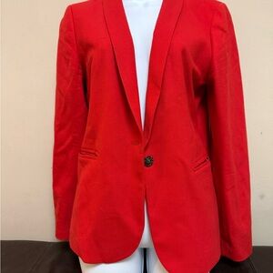 J.Crew red wool blazer with side pockets